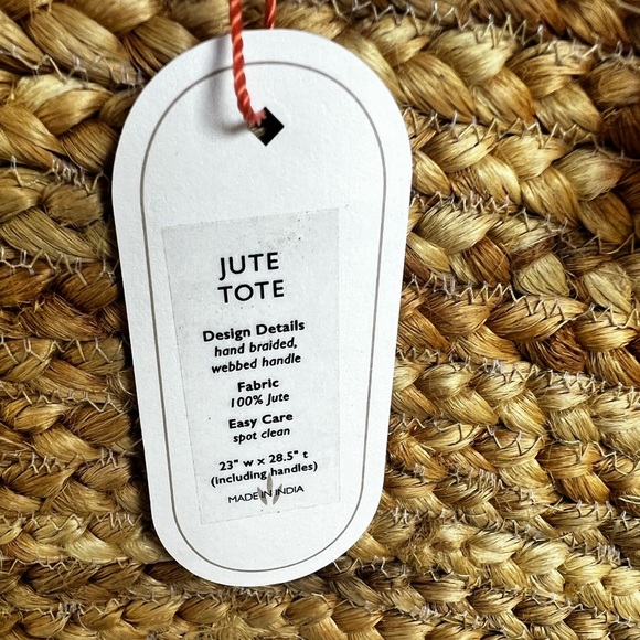 ☀️LAST ONE☀️ NWT Mer Sea Mersea Natural Jute Large Tote Merrakesh Collection - Picture 9 of 10